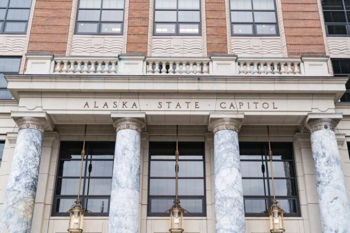 Facade,Of,The,Alaska,State,Capitol,Building,In,Downtown,Juneau
