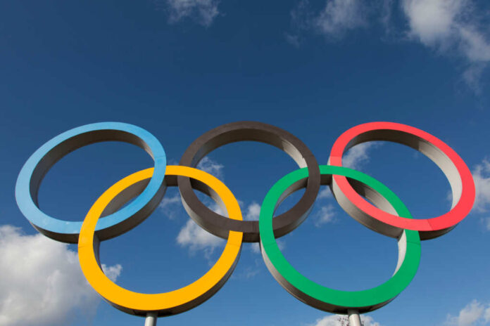 London,,Uk,-,February,15th,2018:,The,Olympic,Symbol,,Made