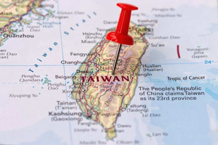 Taiwan,Pined,On,Map,,Warsaw,,Poland,-,April,3,,2024