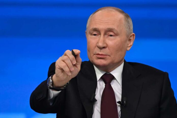 Russian,President,Vladimir,Putin,Speaks,At,His,Annual,Press,Conference.