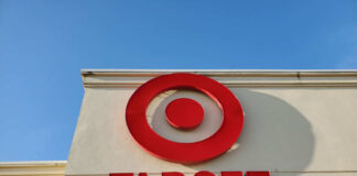 Target store sign against a clear blue sky