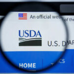 Court Clash: SNAP Recipients vs. USDA Close-up view of the USDA website logo through a magnifying glass
