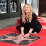 Hidden Struggles EXPOSED: Actress Details Abuse and Abortion A woman kneeling on the Hollywood Walk of Fame next to a star