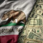 California’s Rail SCAM – Taxpayers OUTRAGED! California state flag featuring a bear overlaid on a background of U.S. dollar bills