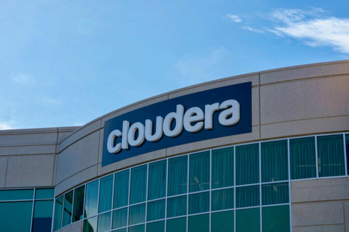 Exterior view of a corporate building with the Cloudera logo