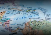 Detailed map showing the Caribbean Sea and surrounding countries