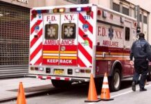 Celebration Turns Deadly In Brooklyn FDNY ambulance parked on a city street