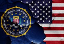 Mob Plot Exposed? Family Corners FBI FBI seal and American flag on cracked wall