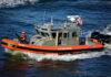 U.S. Coast Guard boat navigating through water