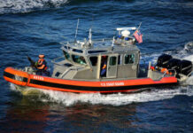 Three Children Die In Lake Tragedy U.S. Coast Guard boat navigating through water