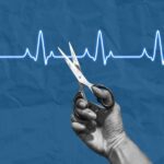 Historic Assisted Dying Law Approved A hand holding scissors above a heartbeat line on a blue background
