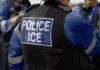 Body Camera Mandate Meets Reality Close-up of a police officer's vest with 'POLICE ICE' label