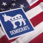 Democrat Pushes Party Toward New Direction Democratic Party donkey symbol on American flag