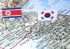 Trump Makes Bold Move On North Korea Map of Korean Peninsula with North and South Korean flags and handshake icon