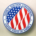 Logo of the Federal Election Commission featuring the USA flag