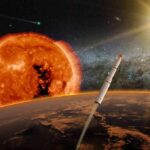 Pentagon Confirms On-Orbit Weapons rocket launching above a planet toward a bright sun