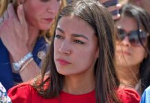 Why AOC ‘Lied’ Story Keeps Returning woman in red top at an outdoor event