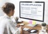 Med School Rocked By DOJ Findings Student completing a college application on a desktop computer