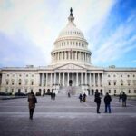War Powers Showdown Brews Inside Democrats United States Capitol building with visitors on the plaza