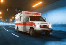 Truck Hits Crowd – Two Dead, Mystery Deepens Ambulance driving through a tunnel with emergency lights on