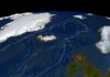 UN Warns: 2.8°C Nightmare Looms Satellite view of North Atlantic with ocean current paths