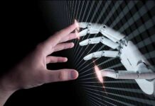 Creepy Robot Grab Triggers Police Raid Human hand reaching toward a robotic hand